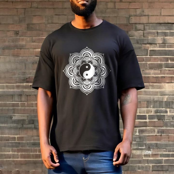 Buddha Stones曼荼羅陰陽コットンTシャツ - image 7