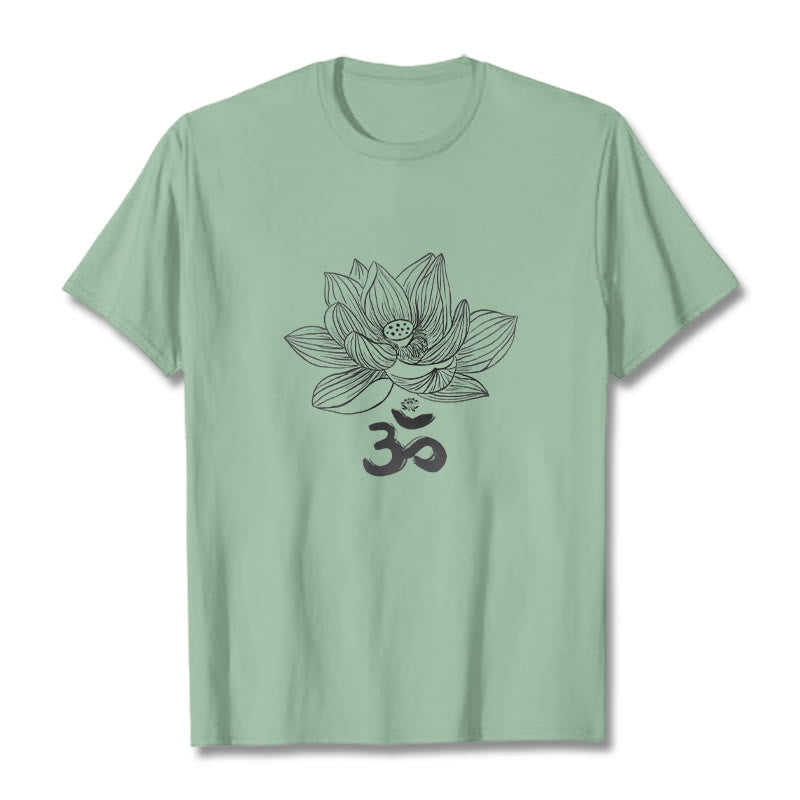 Buddha Stonesオム ロータス スケッチ コットン Tシャツ - ペールグリーン - 2XL - image 19