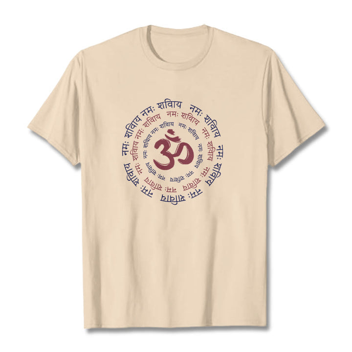 Buddha StonesOM マントラ キャラクター サンスクリット コットン Tシャツ - ビスク - 2XL - image 6