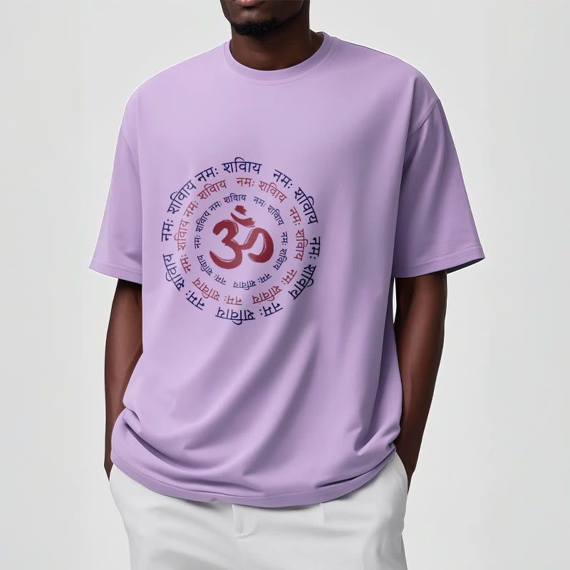 Buddha StonesOM マントラ キャラクター サンスクリット コットン Tシャツ - image 8