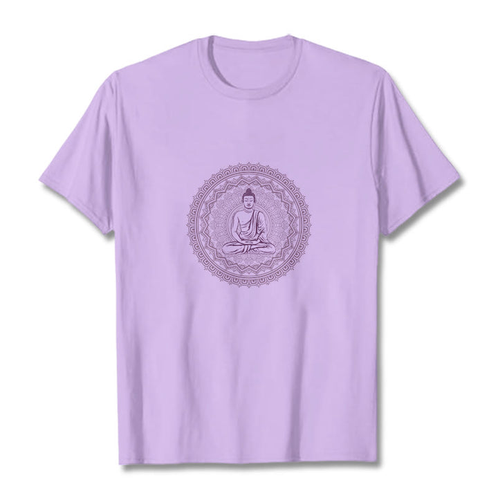 Buddha StonesマンダラブッダコットンTシャツ - 梅 - 2XL - image 2