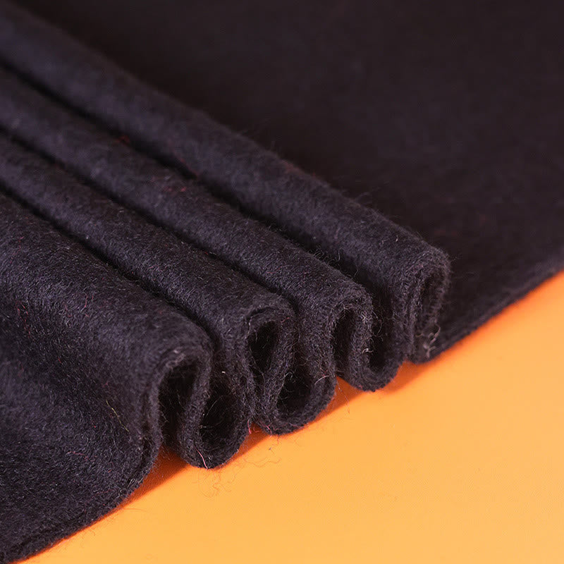 Buddha Stonesウールショール 竹の葉刺繍タッセル 冬用 心地よい旅行用スカーフ ラップ - image 2