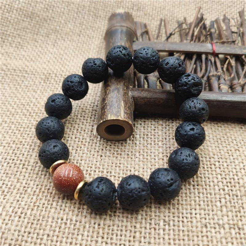 Buddha Stones溶岩石 ゴールドストーン ブルーサンドストーン ヒーリングブレスレット