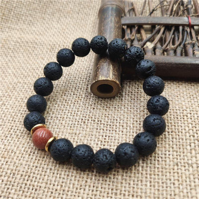 Buddha Stones溶岩石 ゴールドストーン ブルーサンドストーン ヒーリングブレスレット