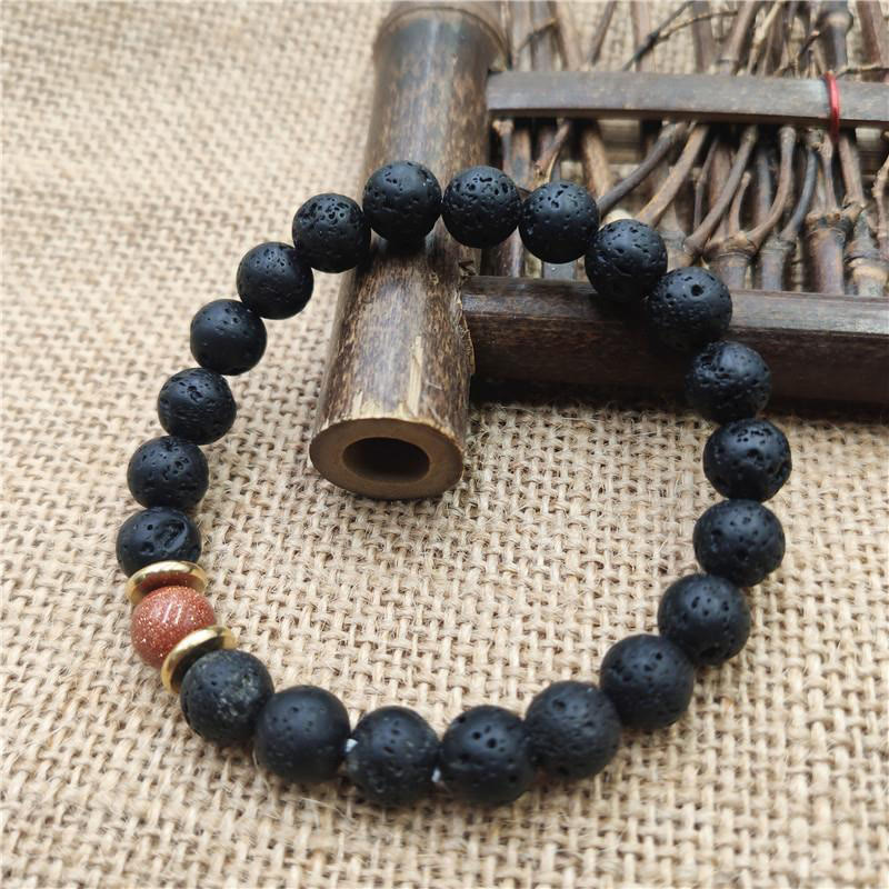 Buddha Stones溶岩石 ゴールドストーン ブルーサンドストーン ヒーリングブレスレット