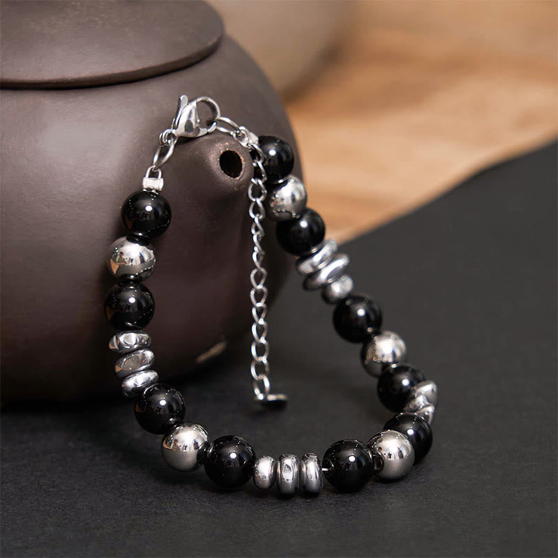 Buddha Stonesブラックオニキス フォーチュンブレスレット