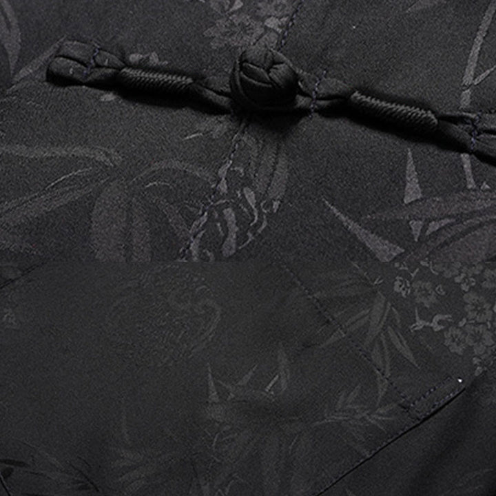 Buddha Stones石竹桃の花唐装漢服伝統制服半袖トップスパンツ衣類メンズセット - image 10