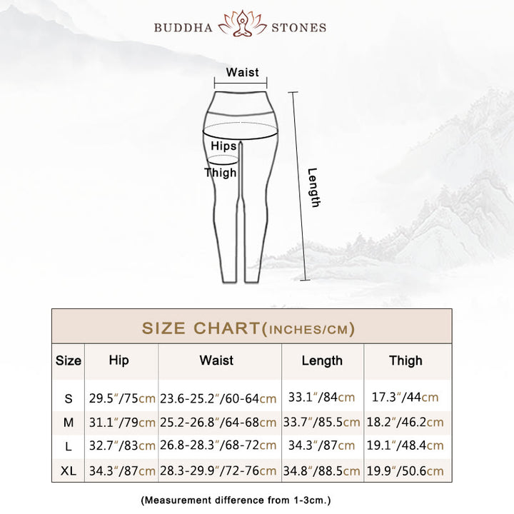 Buddha Stonesシンプルリーフプリント スポーツ フィットネス レギンス レディース ヨガパンツ - image 5