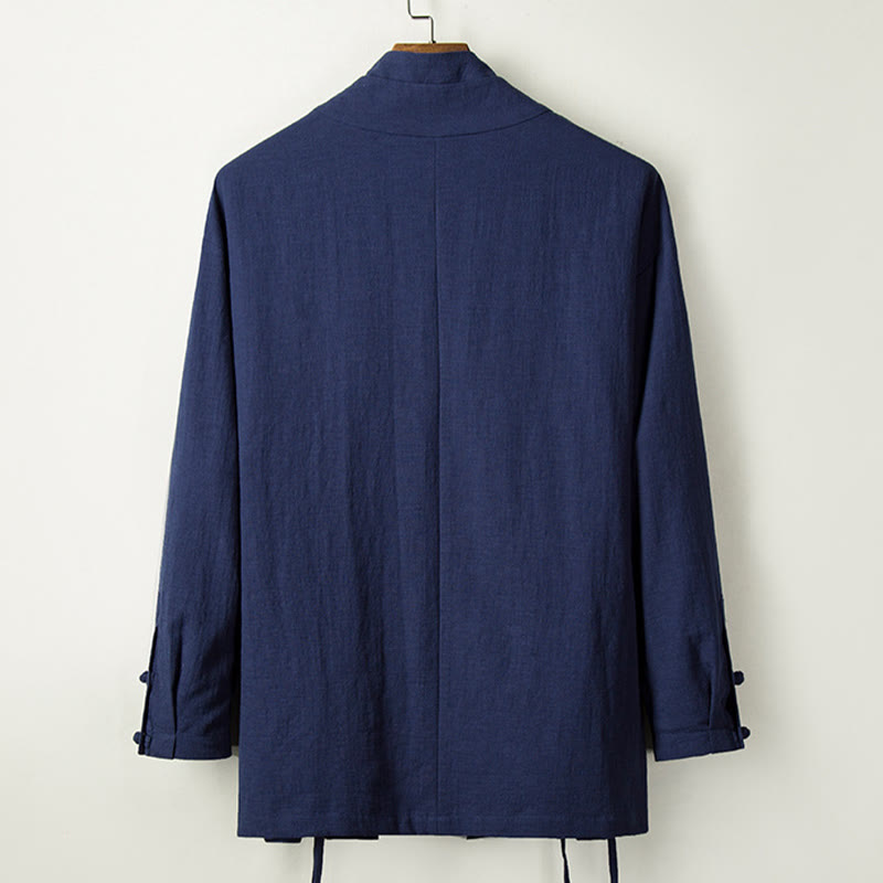 Buddha Stonesの秋の中国漢服コットンリネンメンズジャケット - image 1