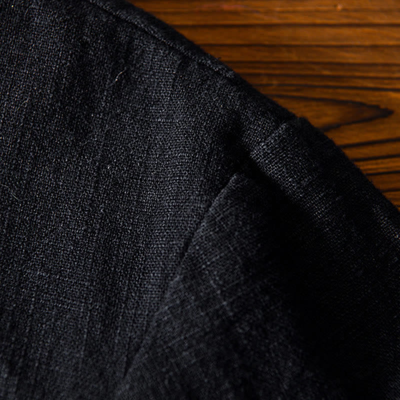 Buddha Stones メンズ コットンリネン素材 中国唐装風 カエルボタン付き ジャケットタイプシャツ ポケットあり - image 18