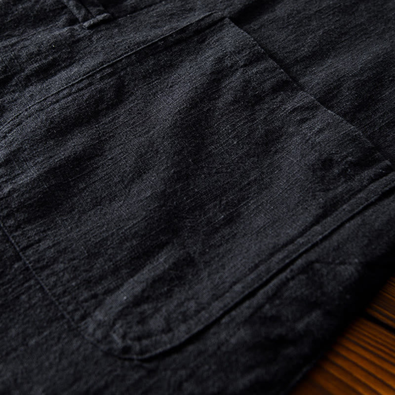 Buddha Stones メンズ コットンリネン素材 中国唐装風 カエルボタン付き ジャケットタイプシャツ ポケットあり - image 20