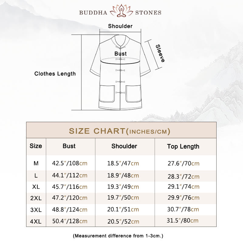 Buddha Stones唐装漢服中国龍伝統カンフーユニフォーム半袖トップスとパンツ衣類メンズセット - image 4