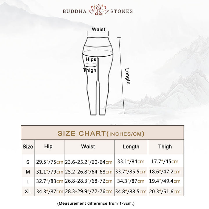 Buddha Stones、花、葉、鳥のプリントパンツ スポーツ フィットネス ヨガ ダンス レギンス レディース ヨガパンツ - image 4