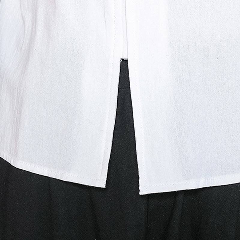 Buddha Stones秋 無地 長袖 カエルボタンシャツ リネン メンズ 禅服 - image 9