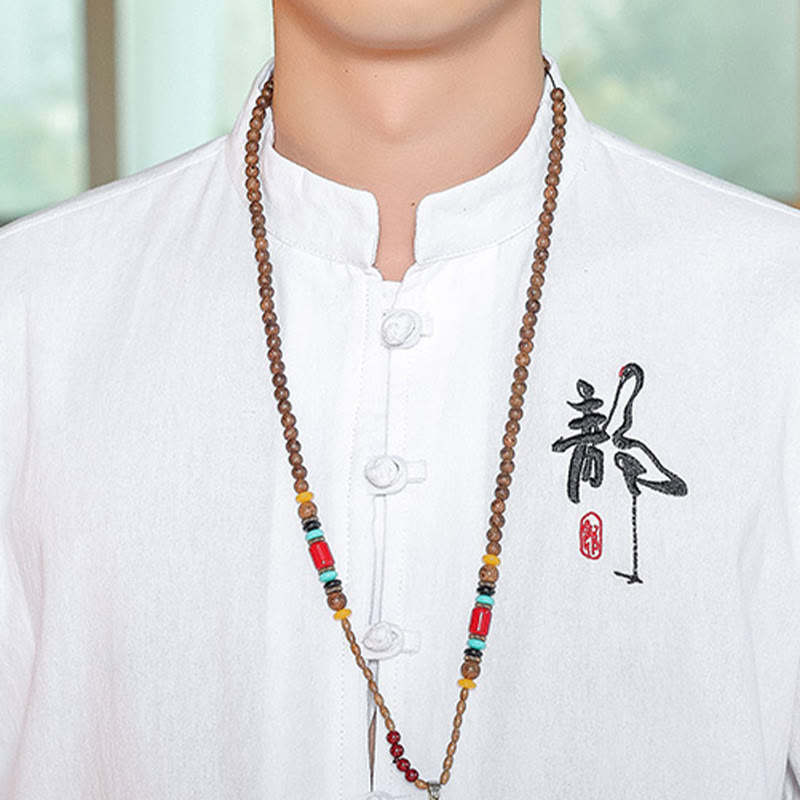 Buddha Stones秋 無地 長袖 カエルボタンシャツ リネン メンズ 禅服 - image 6
