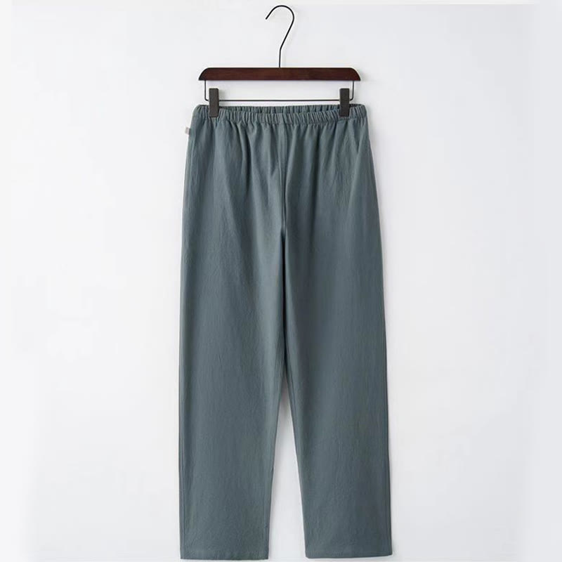 Buddha Stones 2点セット 唐装 伝統 カエルボタン ユニフォーム 長袖 シャツ パンツ メンズ セット - image 11