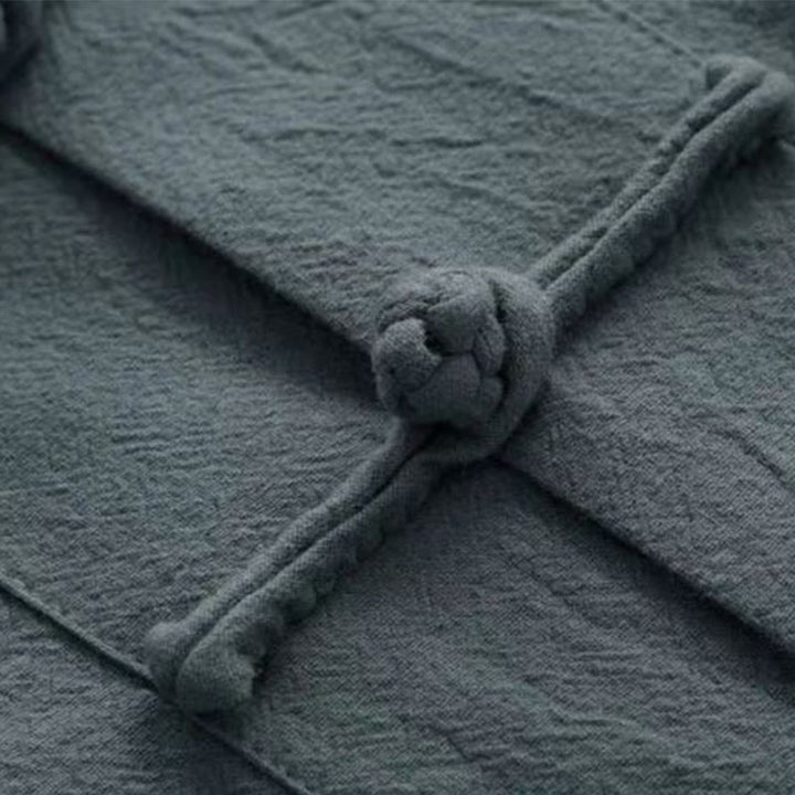 Buddha Stones 2点セット 唐装 伝統 カエルボタン ユニフォーム 長袖 シャツ パンツ メンズ セット - image 8