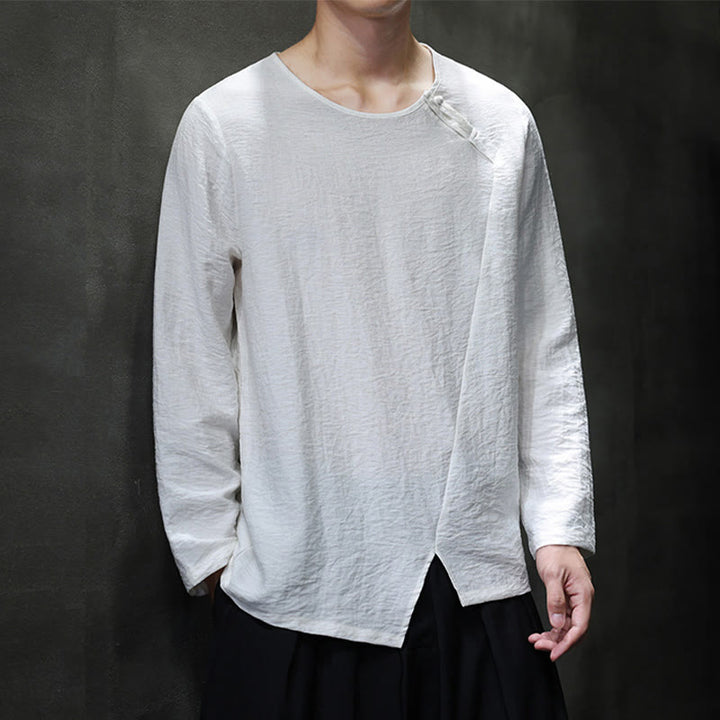 Buddha Stones秋 無地 ラウンドネック 長袖 Tシャツ コットン メンズ 服 - image 20