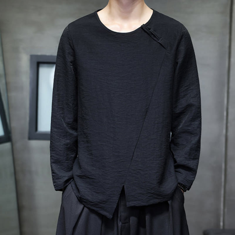 Buddha Stones秋 無地 ラウンドネック 長袖 Tシャツ コットン メンズ 服 - image 22