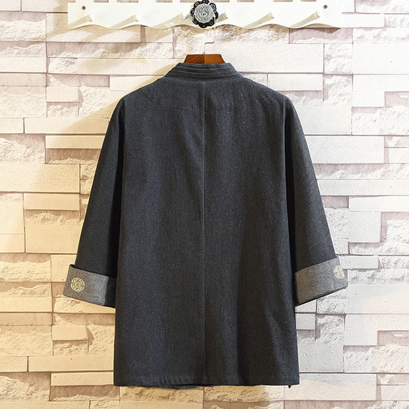 Buddha Stonesメンズ フロッグボタン タンスーツ 七分袖 ジャケット シャツ ポケット付き - image 1