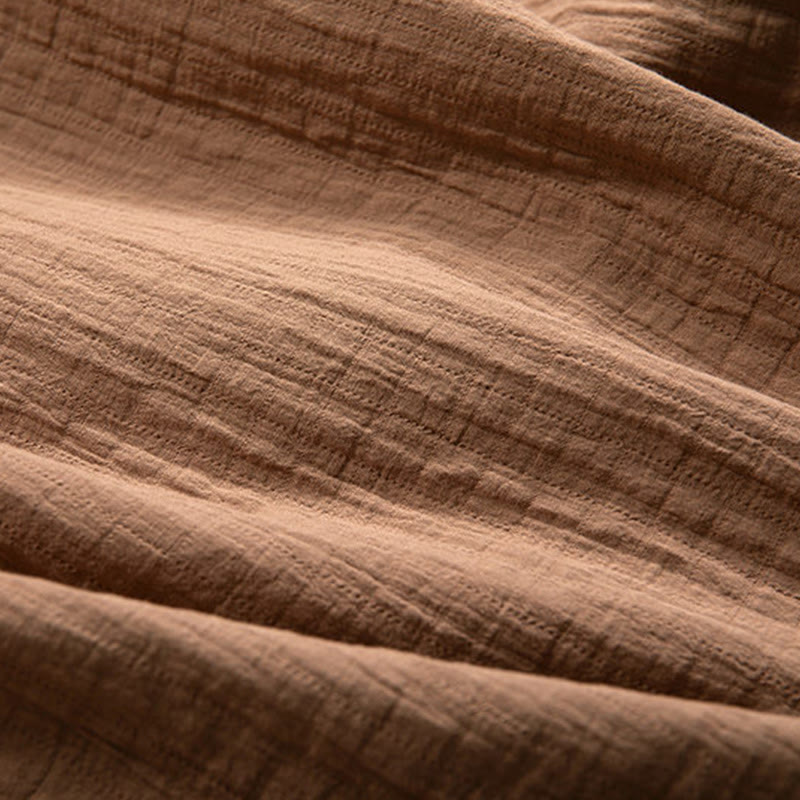 Buddha Stones秋 シンプル Vネック 長袖 Tシャツ コットン メンズ 服 - image 7