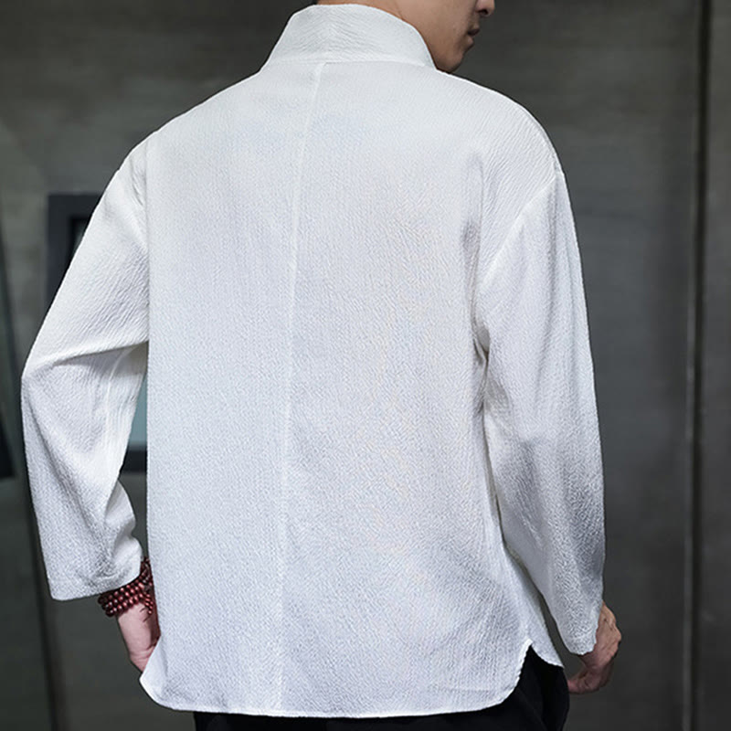 Buddha Stonesシンプル Vネック 長袖 Tシャツ メンズ 服 - image 2