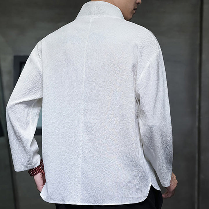 Buddha Stonesシンプル Vネック 長袖 Tシャツ メンズ 服 - image 2