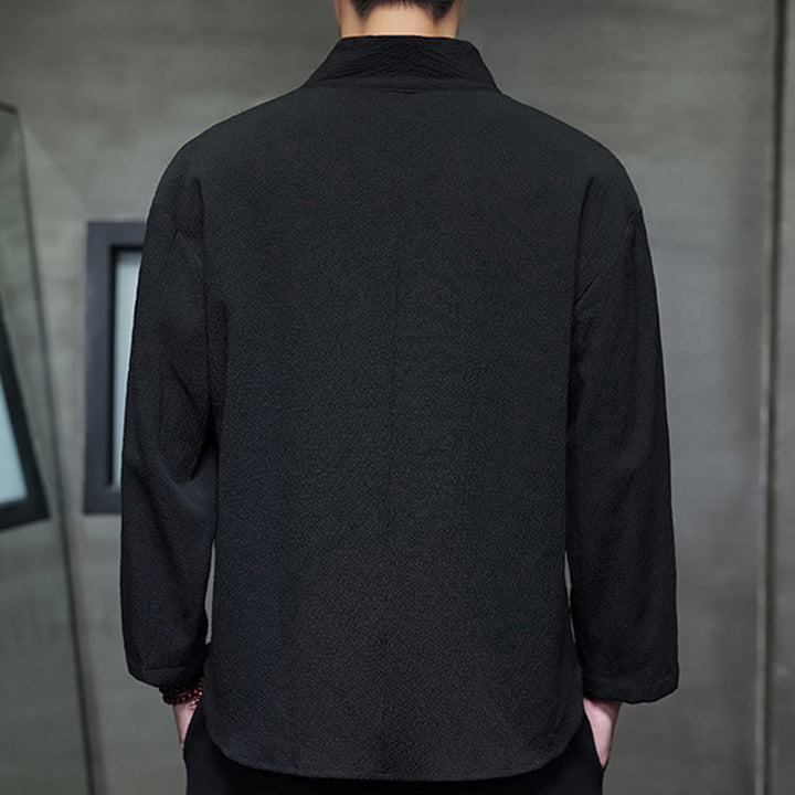 Buddha Stonesシンプル Vネック 長袖 Tシャツ メンズ 服 - image 14