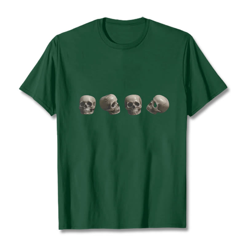 Buddha Stonesチベット 屍の王 森の頭蓋骨柄 Tシャツ - フォレストグリーン - 2XL - image 8