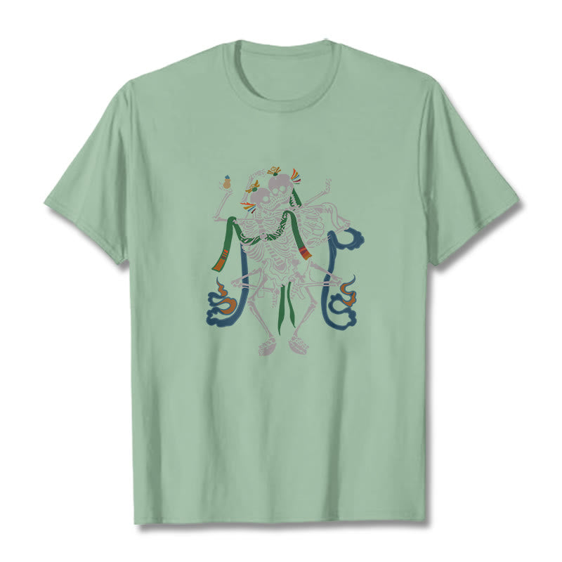 Buddha Stonesチベット 屍の王 森 デザイン Tシャツ - 淡い緑 - 2XL - image 16