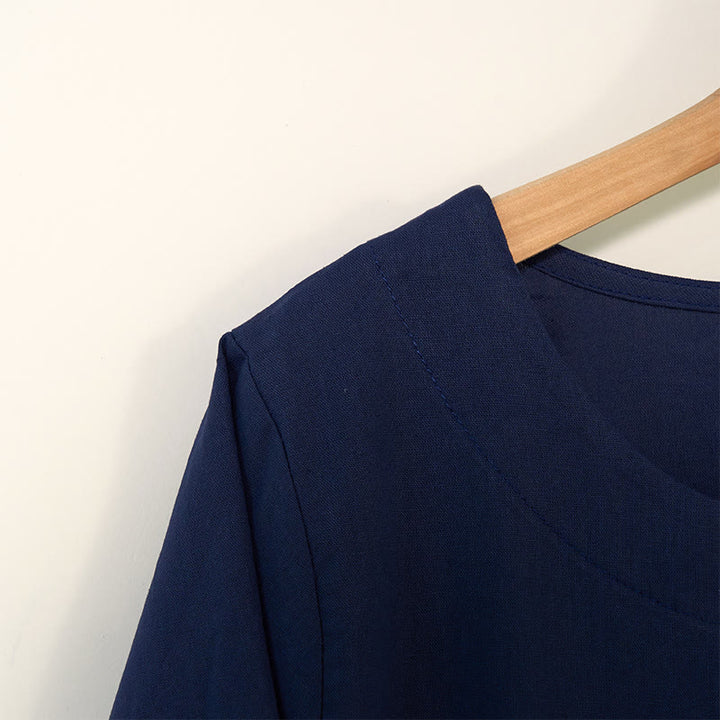 Buddha Stonesカジュアル ダンデライオン 長袖 ラウンドネック シャツ コットンリネン レディース シャツ - image 2