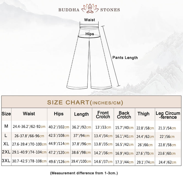 Buddha Stonesレディース カジュアル ルーズ コットンリネン 刺繍 ワイドレッグパンツ ポケット付き - image 5