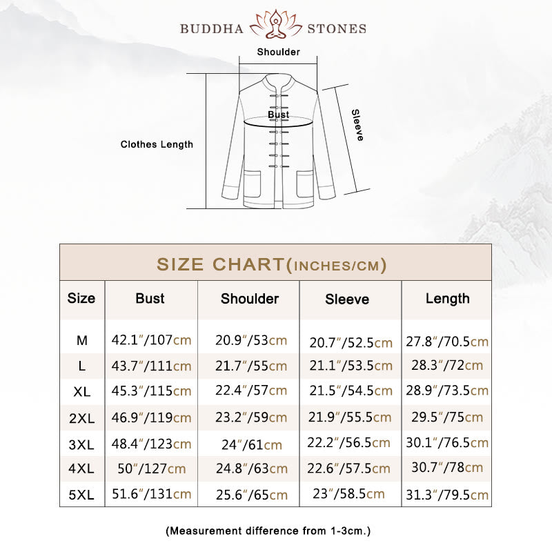 Buddha Stonesカエルボタン 中国唐装 鶴のキャラクター ロングシャツ コットンスエード メンズ ジャケット 衣類