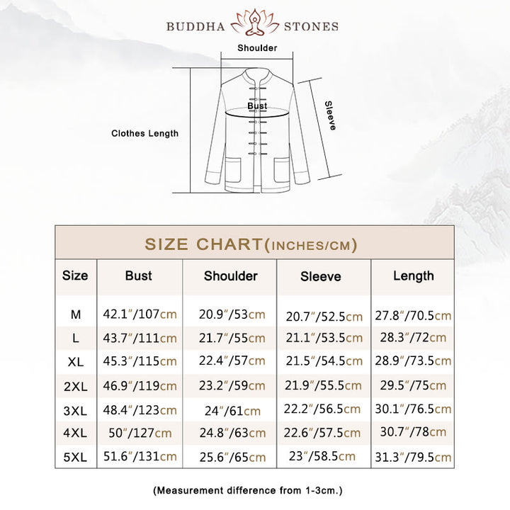 Buddha Stonesカエルボタン 中国唐装 鶴のキャラクター ロングシャツ コットンスエード メンズ ジャケット 衣類 - image 5