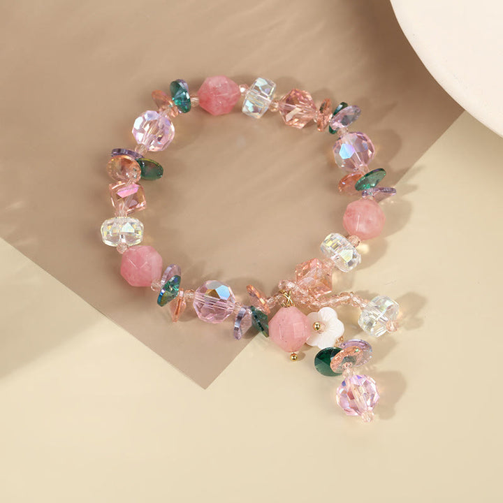 Buddha Stonesピンククリスタル グリーンクリスタル ホワイトクリスタル フラワー 温もりブレスレット - image 13
