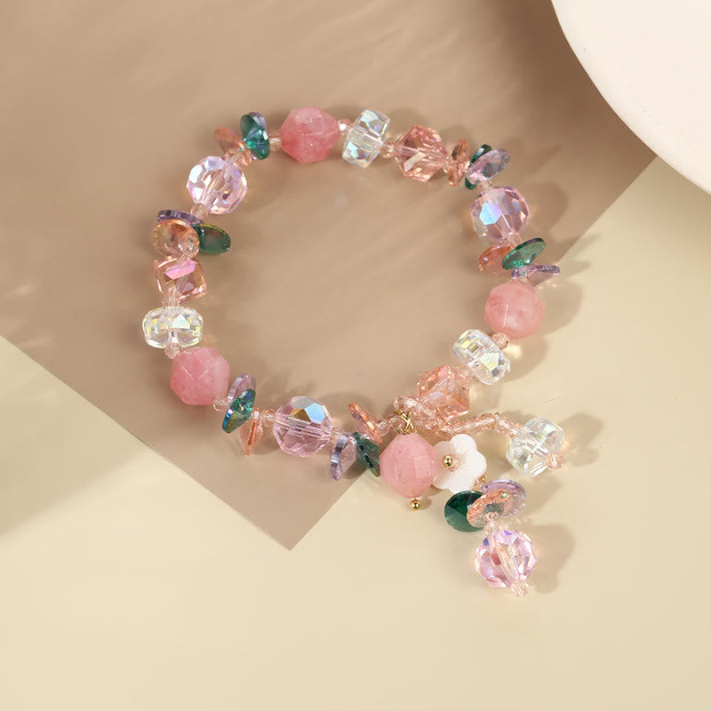 Buddha Stonesピンククリスタル グリーンクリスタル ホワイトクリスタル フラワー 温もりブレスレット - image 16