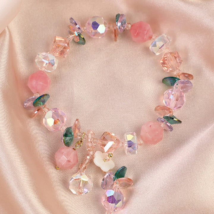 Buddha Stonesピンククリスタル グリーンクリスタル ホワイトクリスタル フラワー 温もりブレスレット - image 17