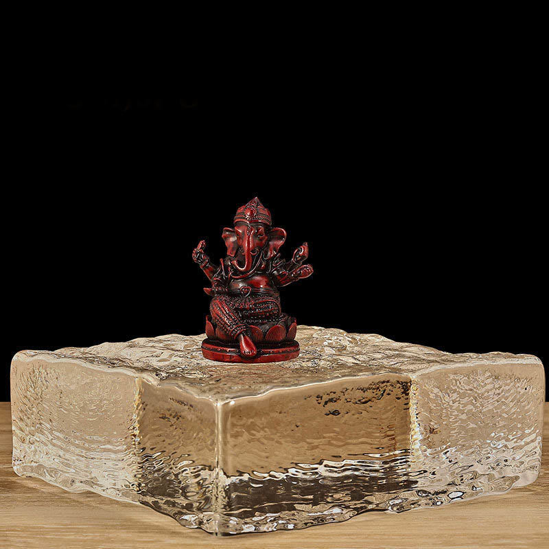 Buddha Stonesミニ 小型 ガネーシャ ガンパティ 象 瞑想像 反射 家庭用 樹脂製 装飾