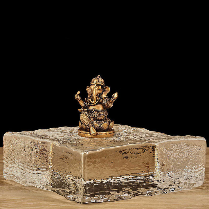 Buddha Stonesミニ 小型 ガネーシャ ガンパティ 象 瞑想像 反射 家庭用 樹脂製 装飾