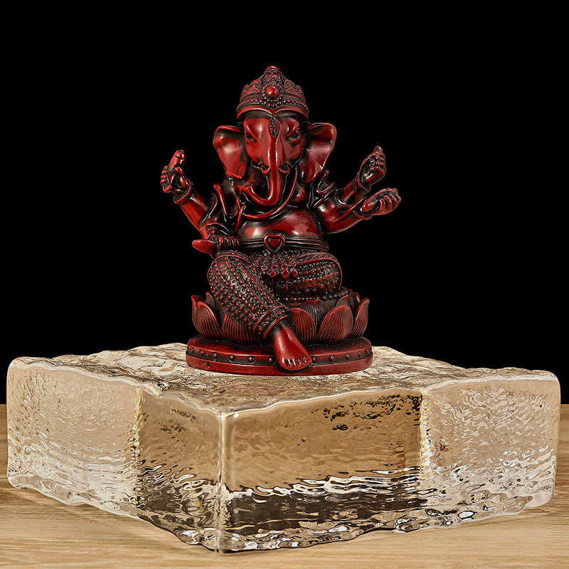 Buddha Stonesミニ 小型 ガネーシャ ガンパティ 象 瞑想像 反射 家庭用 樹脂製 装飾