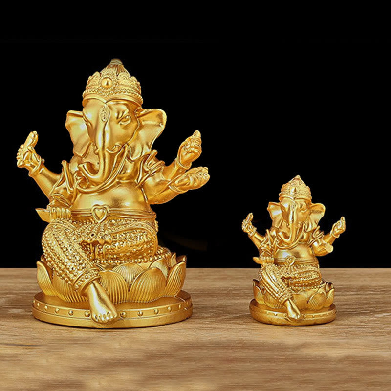 Buddha Stonesミニ 小型 ガネーシャ ガンパティ 象 瞑想像 反射 家庭用 樹脂製 装飾
