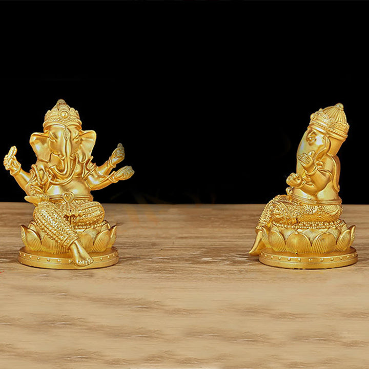 Buddha Stonesミニ 小型 ガネーシャ ガンパティ 象 瞑想像 反射 家庭用 樹脂製 装飾