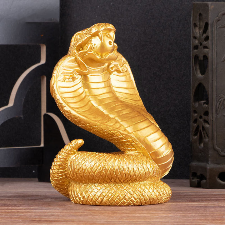 蛇年用Buddha Stonesインゴット銅貨ボール富樹脂像ホームデコレーション - image 8