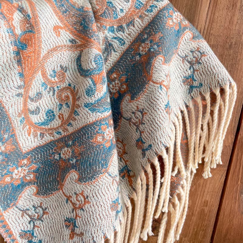 Buddha Stonesチベットカシューフラワータッセルショール秋冬用快適トラベルスカーフラップ - image 41