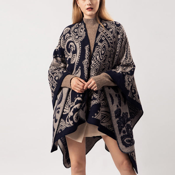 Buddha Stonesチベットカシューフラワーショール 秋冬 心地よいスカーフラップ - image 5