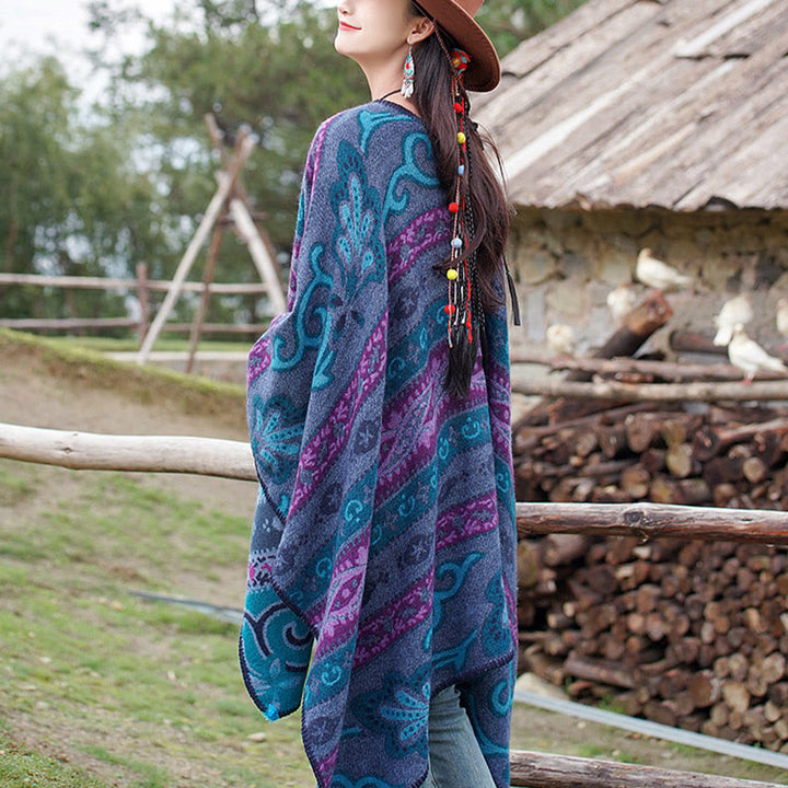 Buddha Stonesチベット 幾何学模様 横縞 花柄 ショール 秋冬 暖かい ソフト スカーフ ラップ - image 8