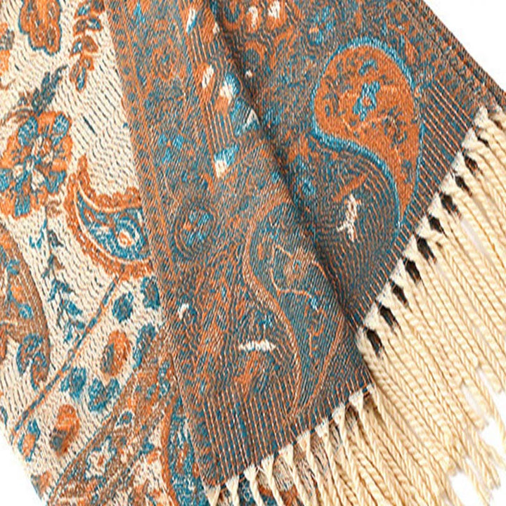 Buddha Stones、チベットカシューナッツ、花、葉、つる、タッセル、ショール、秋冬用、柔らかく心地よいスカーフラップ - image 24