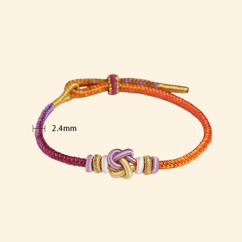 Buddha Stonesのカラフルな紐ハートノット保護編みブレスレット