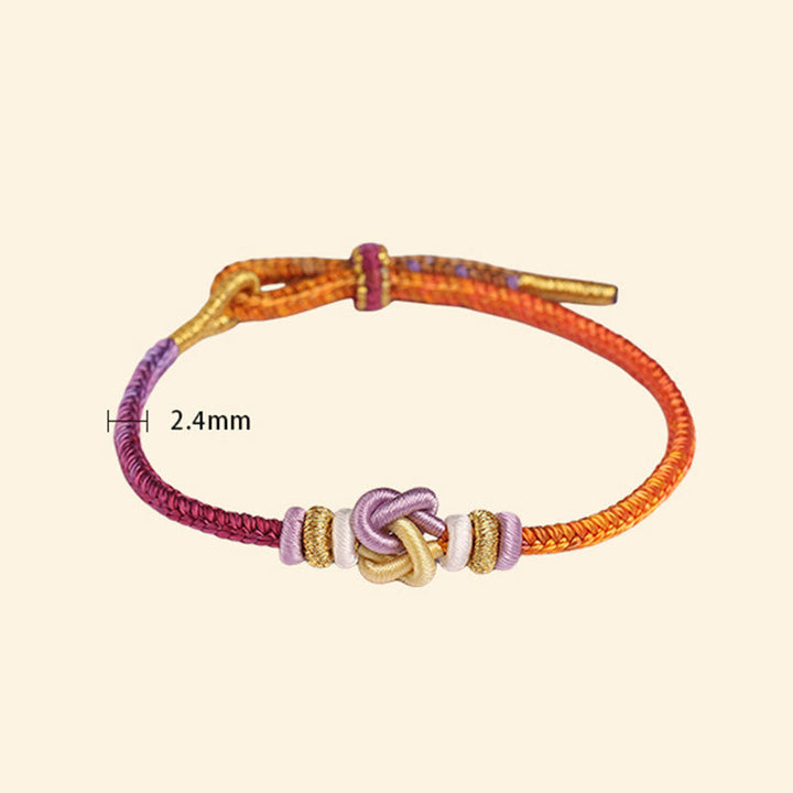 Buddha Stonesのカラフルな紐ハートノット保護編みブレスレット