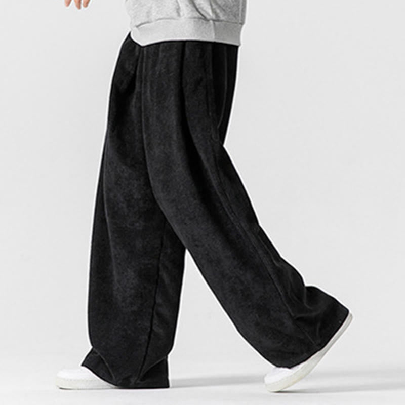 Buddha Stones無地コットンコーデュロイメンズワイドレッグパンツ（ポケット付き） - image 26